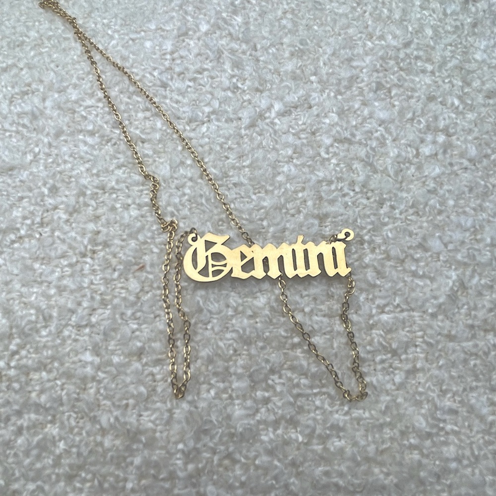 Gemini Nameplate Necklace